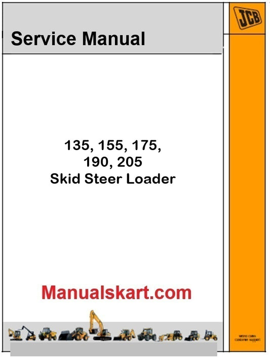 JCB 135, 155, 175, 190, 205 Skid Steer Loader Pdf Repair Service Manual