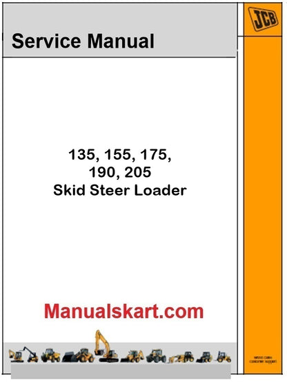 JCB 135, 155, 175, 190, 205 Skid Steer Loader Repair Service Manual PDF