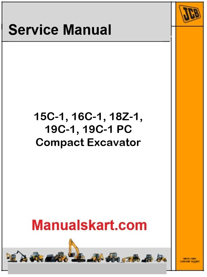 JCB 15C-1, 16C-1, 18Z-1, 19C-1, 19C-1 PC Compact Excavator Pdf Repair Service Manual