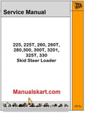 JCB 225, 225T, 260, 260T, 280, 300, 300T, 3201, 325T, 330 Skid Steer Loader Pdf Repair Service Manual