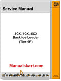 JCB 3CX, 4CX, 5CX Backhoe Loader Pdf Repair Service Manual (Tier 4F)