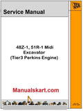 JCB 48Z-1, 51R-1 Midi Excavator Pdf Repair Service Manual (Tier3)