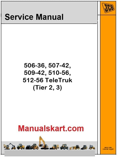 JCB 506-36, 507-42, 509-42, 510-56, 512-56 TeleTruk Pdf Repair Service Manual (Tier 2, 3)