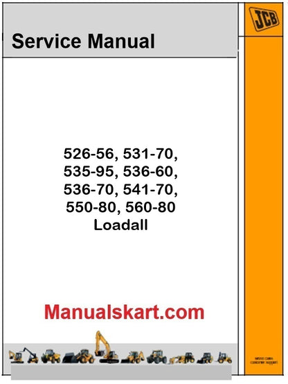 JCB 526-56, 531-70, 535-95, 536-60, 536-70, 541-70, 550-80, 560-80 Loadall Repair Service Manual PDF (T2, 3)