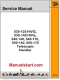 JCB 535-125 HiVIZ, 535-140 HIViz, 540-140, 540-170, 550-140, 550-170 Telescopic Handler Pdf Repair Service Manual