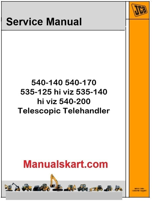JCB 540-140 540-170 535-125 hi viz 535-140 hi viz 540-200 Telescopic Telehandler service manual