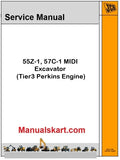 JCB 55Z-1, 57C-1 MIDI Excavator Repair Service Manual PDF Tier 3 Perkins Engine