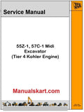 JCB 55Z-1, 57C-1 Midi Excavator Pdf Repair Service Manual (Tier 4)