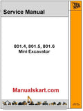 JCB 801.4, 801.5, 801.6 Mini Excavator Pdf Repair Service Manual