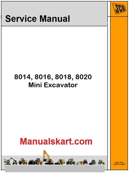 JCB 8014, 8016, 8018, 8020 Mini Excavator Pdf Repair Service Manual