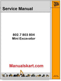 JCB 802.7, 803, 804 Mini Excavator Pdf Repair Service Manual