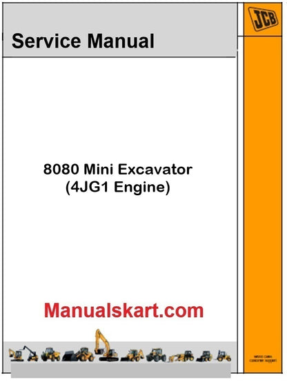 JCB 8080 Mini Excavator Repair Service Manual PDF 4JG1 Engine 