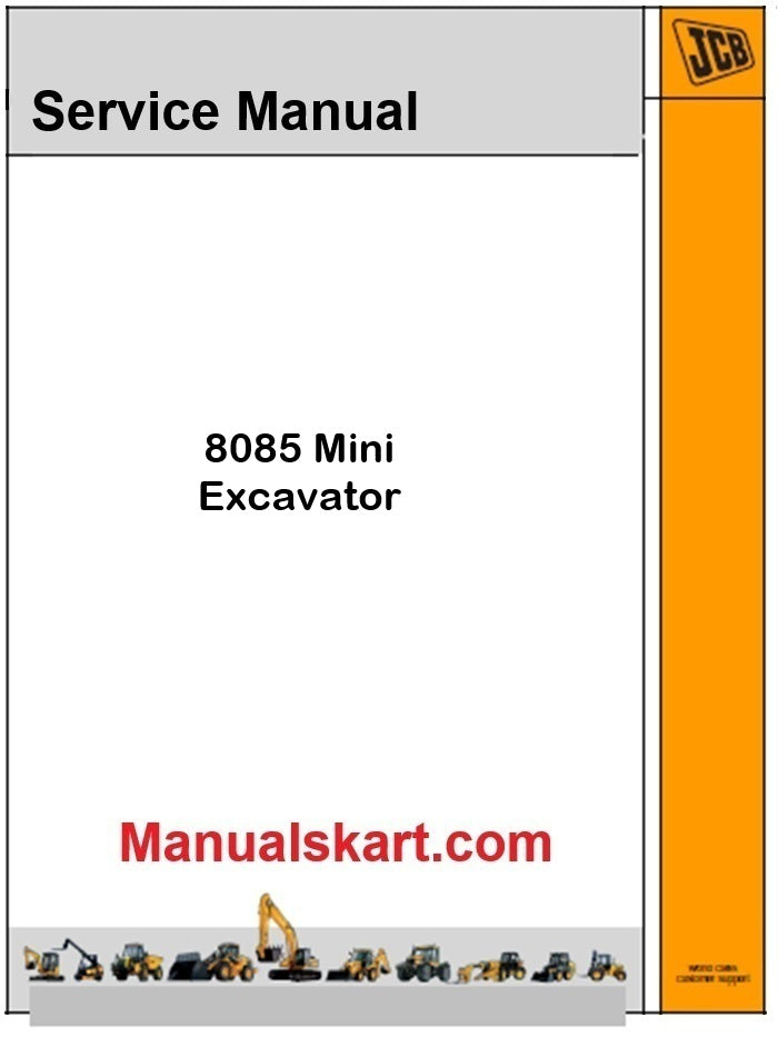 JCB 8085 Mini Excavator Repair Service Manual PDF