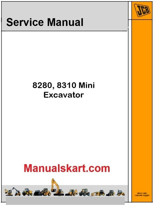 JCB 8280 & 8310 Mini Excavator Repair Service Manual PDF
