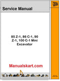 JCB 85 Z-1, 86 C-1, 90 Z-1, 100 C-1 Mini Excavator Pdf Repair Service Manual