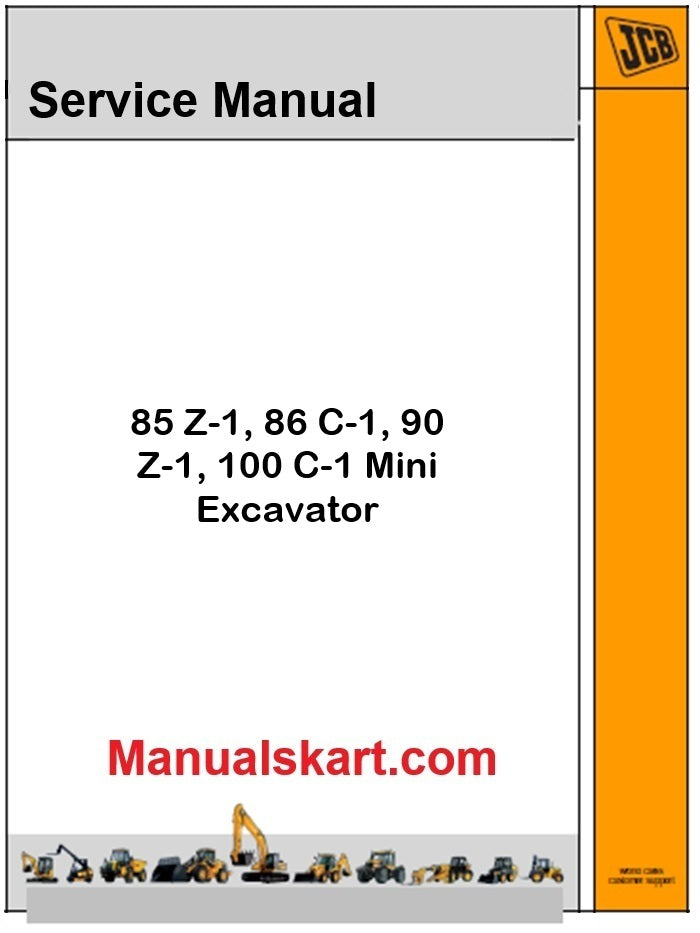 JCB 85 Z-1, 86 C-1, 90 Z-1, 100 C-1 Mini Excavator Pdf Repair Service Manual