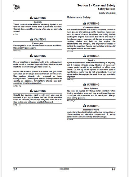 JCB Backhoe Loader Repair Service Manual PDF