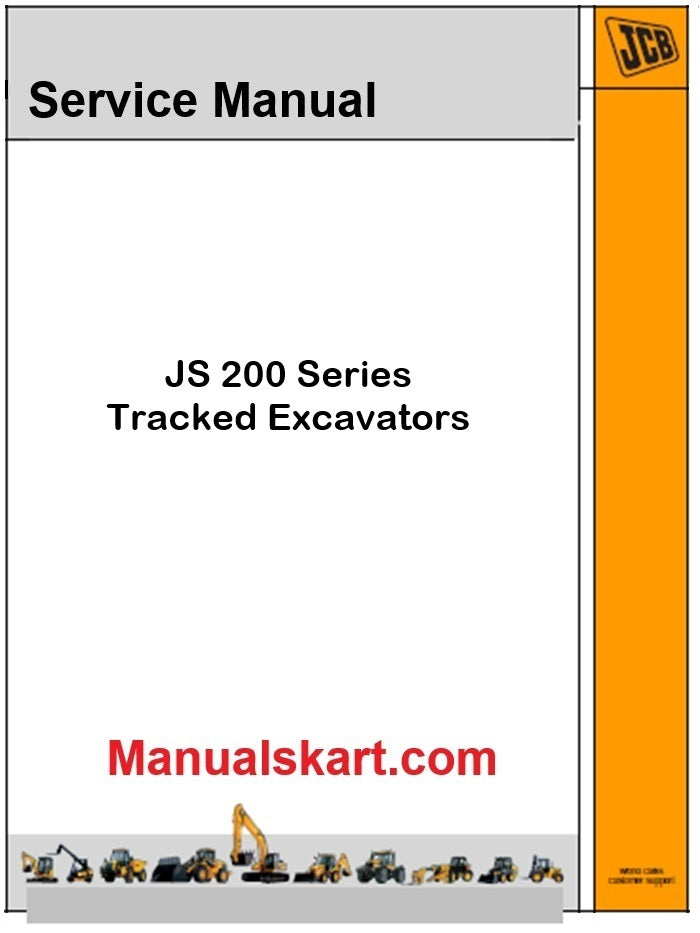 JCB JS 200 Series Tracked Excavators Pdf Repair Service Manual