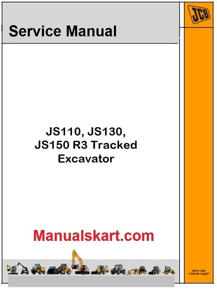 JCB JS110, JS130, JS150 R3 Tracked Excavator Repair Service Manual PDF