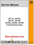 JCB JS115, JS130, JS131, JS145, JS160, JS180, JS190 Tracked Excavator Pdf Repair Service Manual