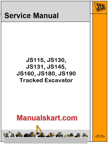 JCB JS115, JS130, JS131, JS145, JS160, JS180, JS190 Tracked Excavator Pdf Repair Service Manual