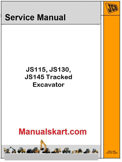 JCB JS115, JS130, JS145 Tracked Excavator Pdf Repair Service Manual