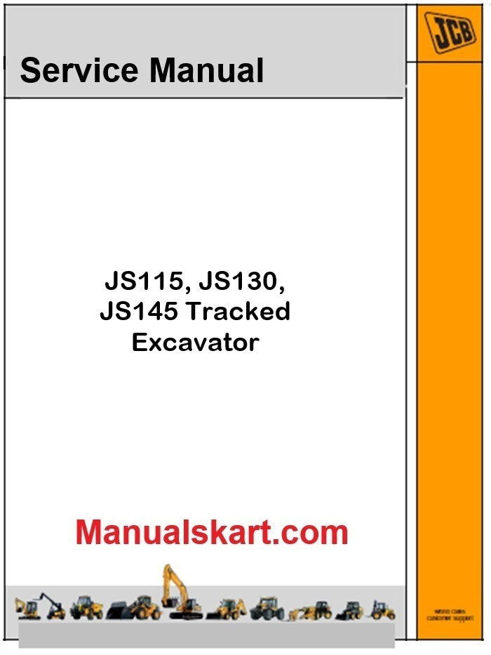 JCB JS115, JS130, JS145 Tracked Excavator Repair Service Manual PDF