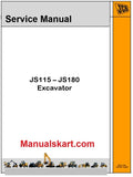 JCB JS115 – JS180 Excavator Pdf Repair Service Manual (Tier 2)