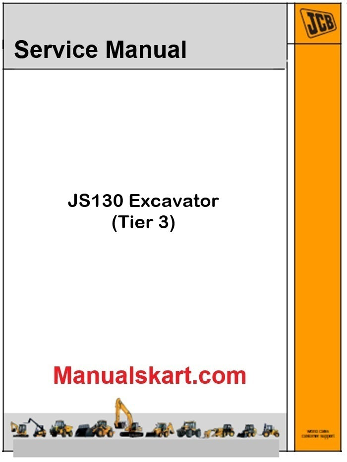 JCB JS130 Excavator Repair Service Manual PDF
