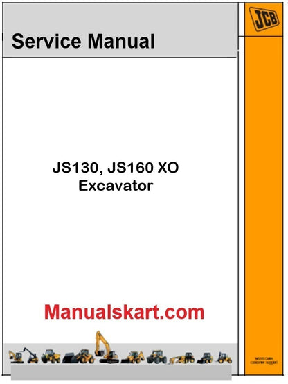 JCB JS130, JS160 XO Excavator Pdf Repair Service Manual