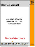 JCB JS130W, JS145W, JS160W, JS175W XO Excavator Pdf Repair Service Manual