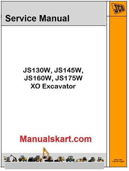JCB JS130W, JS145W, JS160W, JS175W XO Excavator Pdf Repair Service Manual