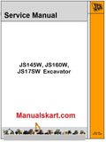 JCB JS145W, JS160W, JS17SW Excavator Pdf Repair Service Manual