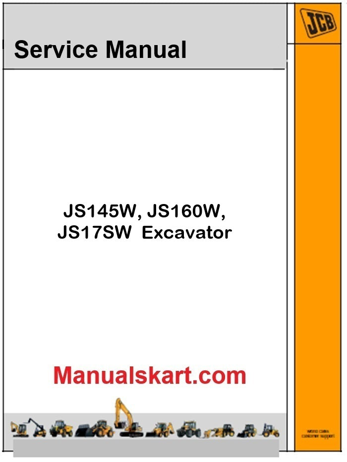 JCB JS145W, JS160W, JS17SW Excavator Pdf Repair Service Manual