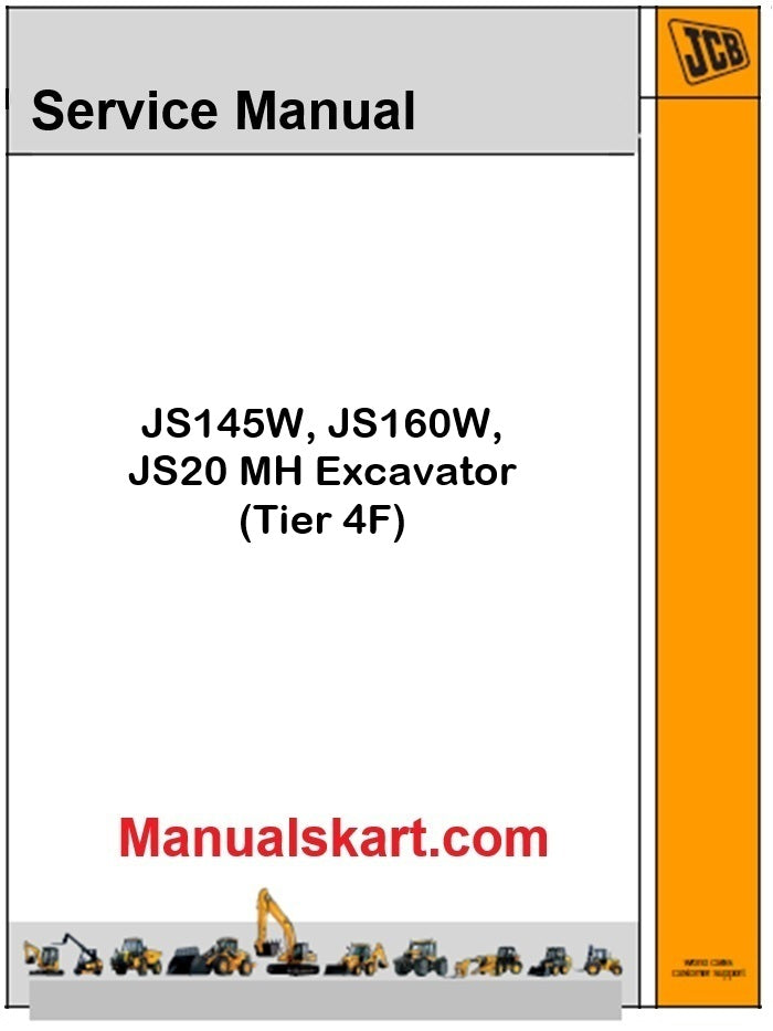 JCB JS145W, JS160W, JS20 MH Excavator Pdf Repair Service Manual