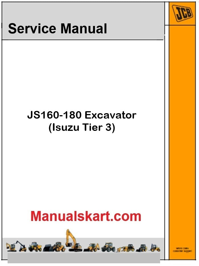 JCB JS160-180 Excavator Repair Service Manual PDF Isuzu Tier 3