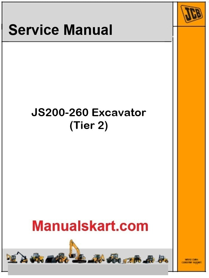 JCB JS200-260 Excavator Repair Service Manual PDF Tier 2