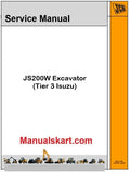 JCB JS200W Excavator Pdf Repair Service Manual (Tier 3 Isuzu)