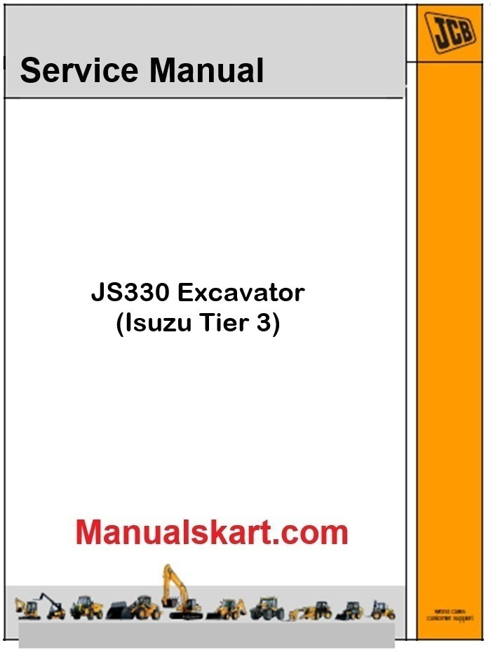 JCB JS330 Excavator Repair Service Manual PDF Isuzu Tier 3