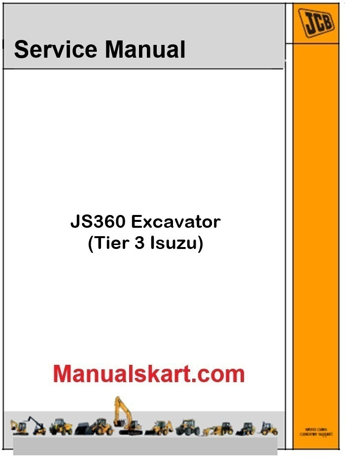 JCB JS360 Excavator Repair Service Manual PDF Tier 3 Isuzu