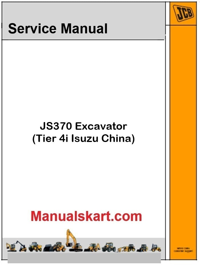 JCB JS370 Excavator Repair Service Manual PDF Tier 4i Isuzu (China)