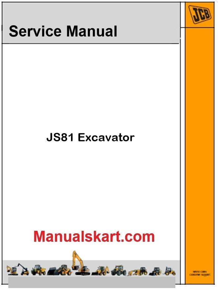 JCB JS81 Excavator Repair Service Manual PDF India