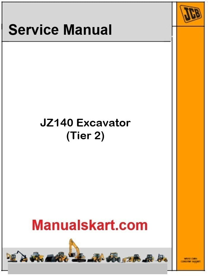 JCB JZ140 Excavator Pdf Repair Service Manual (Tier 2)