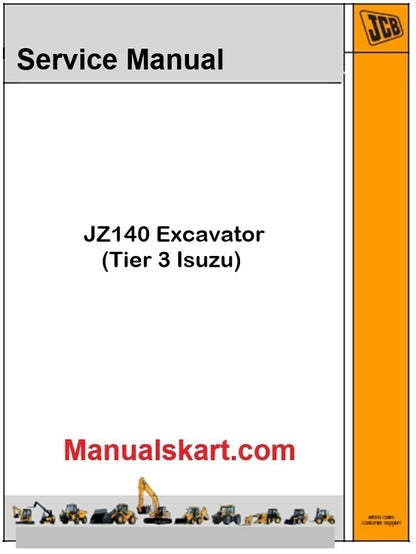 JCB JZ140 Excavator Pdf Repair Service Manual (Tier 3 Isuzu)