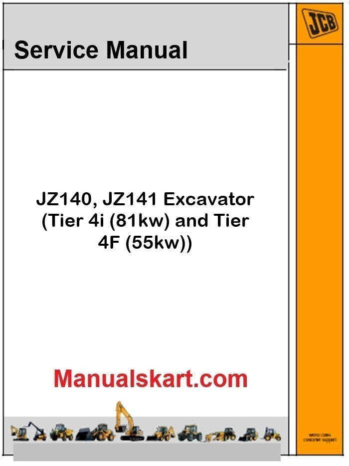 JCB JZ140, JZ141 Excavator Pdf Repair Service Manual