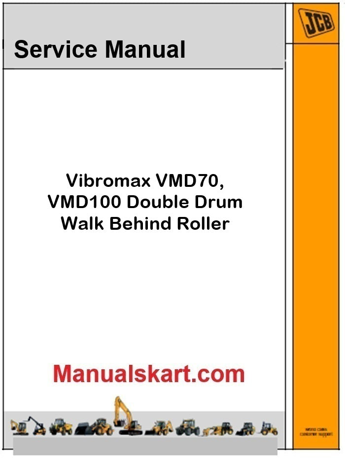JCB Vibromax VMD70, VMD100 Double Drum Walk Behind Roller Pdf Repair Service Manual