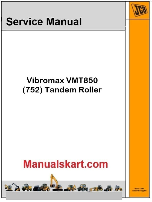 JCB Vibromax VMT850 (752) Tandem Roller Repair Service Manual PDF