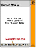 JCB VM75D, VM75PD, (VM66) Vibratory Smooth Drum Roller Pdf Repair Service Manual