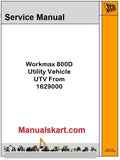 JCB Workmax 800D Utility Vehicle UTV Pdf Repair Service Manual From 1629000