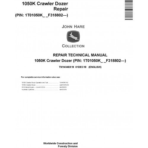 John Deere 1050K Crawler Dozer Service Repair Technical Manual Pdf TM14348X19 2